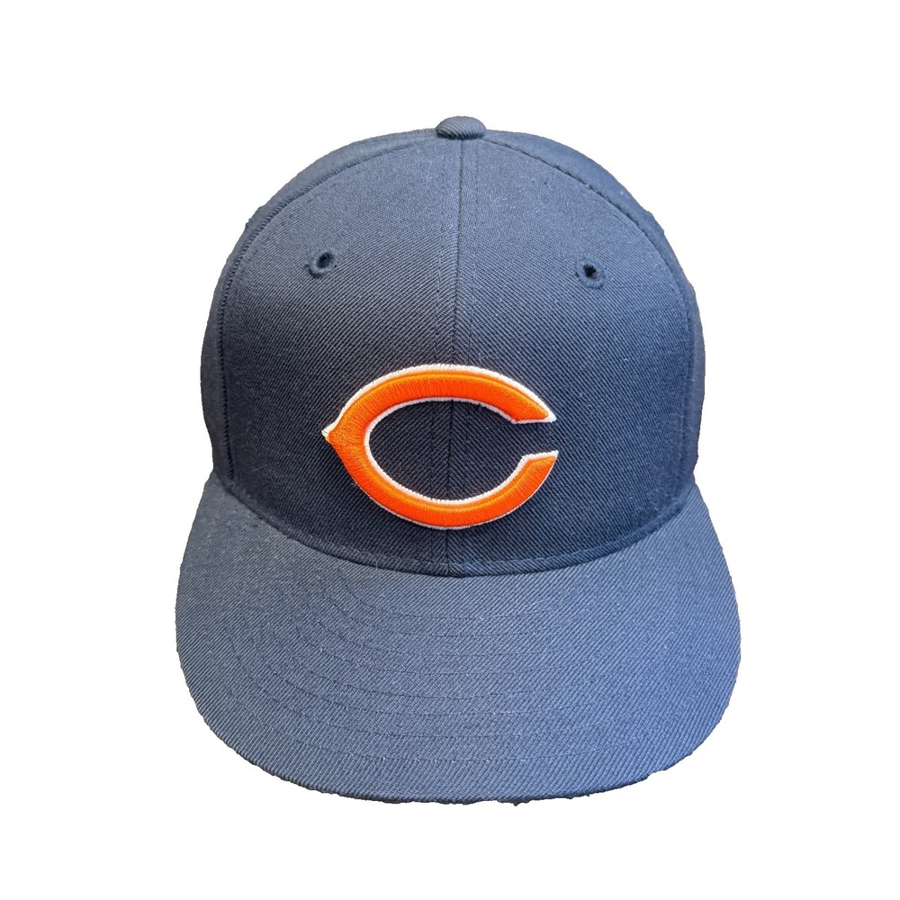 Chicago Bears Reebok On Field Fitted Hat 7 1/4 Wool Navy NFL Cap GSH Authentic
